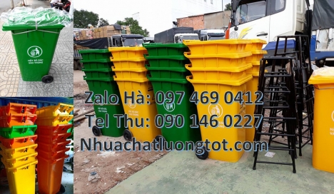 Xe gom rác 120l 240l, thùng rác 60 lít có bánh xe, Thùng rác 60 lít, Thùng rác 120l nắp k