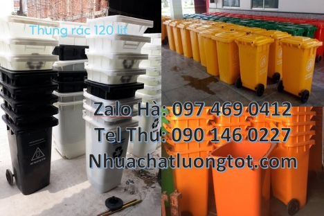Xe gom rác 120l 240l, thùng rác 60 lít có bánh xe, Thùng rác 60 lít, Thùng rác 120l nắp k