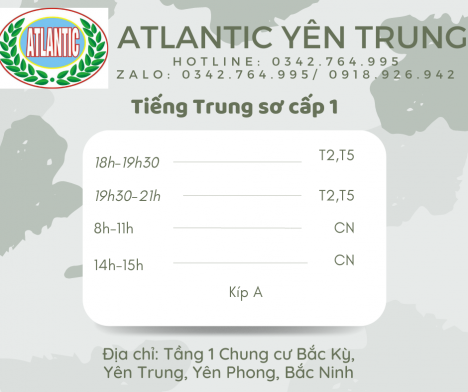 Atlantic Yên Trung tặng khóa học 0Đ khung giờ vàng