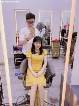 Tóc nhuộm hidden light trà sữa, học nghề tóc - Tiệp Nguyễn