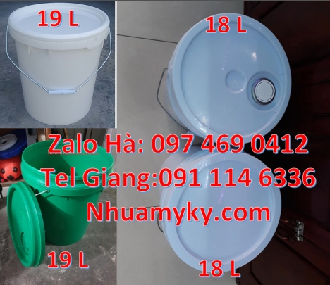 Giá bán Vỏ thùng 20 lít quai nhựa, Xô nhựa 20 lít, lon nhựa 1l đựng sơn, thùng nhựa 3.8l đựng