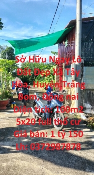 Sở Hữu Ngay Lô Đất Đẹp Xã Tây Hòa, Huyện Trảng Bom, Đồng nai