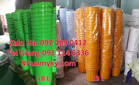Giá bán Vỏ thùng 20 lít quai nhựa, Xô nhựa 20 lít, lon nhựa 1l đựng sơn, thùng nhựa 3.8l đựng