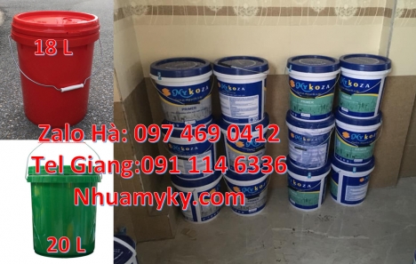 Giá bán Vỏ thùng 20 lít quai nhựa, Xô nhựa 20 lít, lon nhựa 1l đựng sơn, thùng nhựa 3.8l đựng