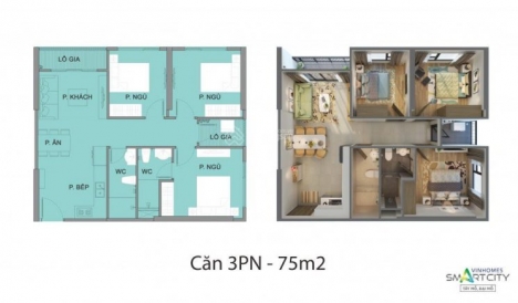 Vinhomes Smart City duy nhất chỉ còn 3 căn 3PN giá hơn 3 tỷ