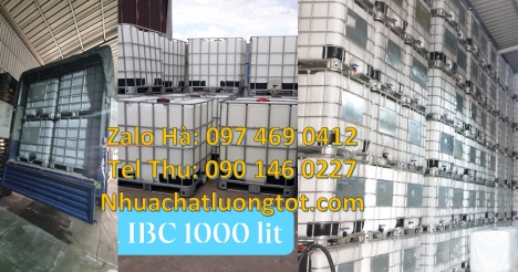 Thùng nhựa 1000l đựng hóa chất, Bồn ibc 1000l đựng chất lỏng, Tank IBC 1000L, thùng nhựa dung tích l