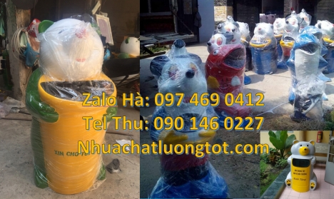 Sọt rác hình con vật, thùng rác cánh cụt, thùng rác con voi, thùng rác cá heo, Thùng r
