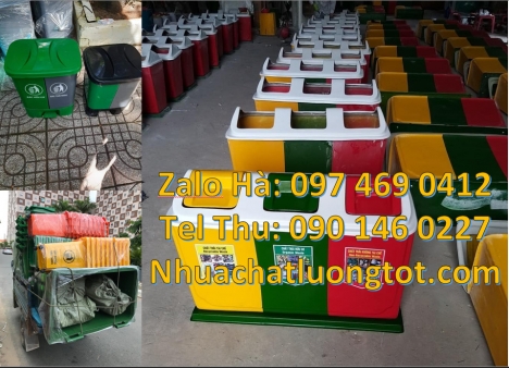 Thùng rác nắp lật bộ 3, Thùng rác 2 ngăn nắp lật Thùng rác 3 ngăn bập bênh Nơi bán Thùng Rác 2 Ngă