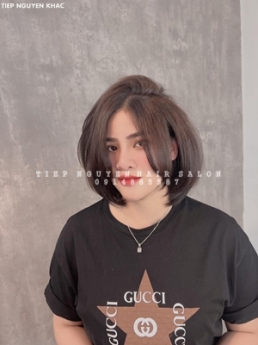 Tóc nhuộm hidden màu xanh rêu nhẹ nhàng, học nghề tóc - Tiệp Nguyễn Hair Salon