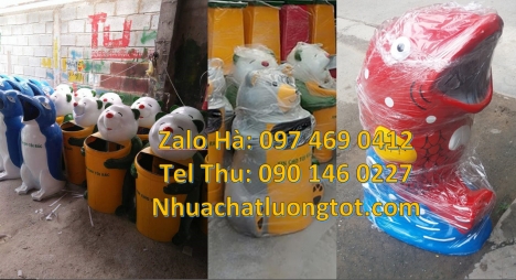 Sọt rác hình con vật, thùng rác cánh cụt, thùng rác con voi, thùng rác cá heo, Thùng r