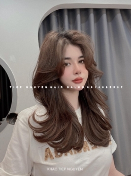 Tóc màu nâu sữa nhuộm style hidden, học nghề tóc - Tiệp Nguyễn Hair Salon