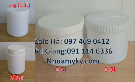 Hũ 50gram đựng phân bón, hũ 50gra đựng thuốc thú y hũ 100gr, hỹ ly thái 200gr hũ 250 gram đựng thự