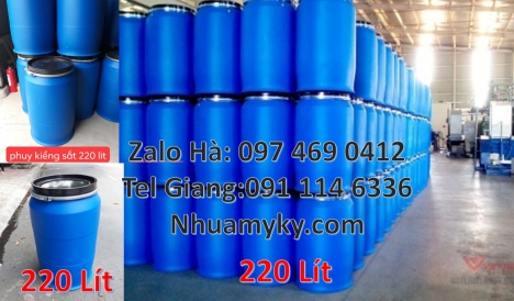 Thùng Phuy 30 Lít, Thùng Phi 30 Lít Thùng phi 30l nắp mở, Phuy nhựa 220 lít nắp mở, Giá bán thùng ph