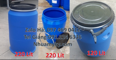 Thùng Phuy 30 Lít, Thùng Phi 30 Lít Thùng phi 30l nắp mở, Phuy nhựa 220 lít nắp mở, Giá bán thùng ph