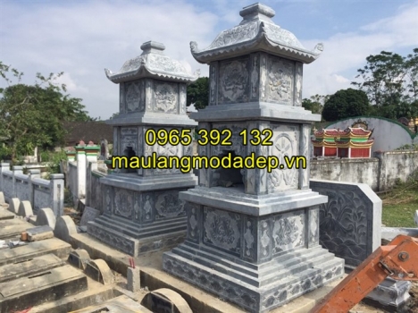 Các mẫu mộ tháp phật giáo bằng đá được chế tác tại làng nghề đá Ninh Vân
