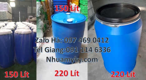 Thùng Phuy 30 Lít, Thùng Phi 30 Lít Thùng phi 30l nắp mở, Phuy nhựa 220 lít nắp mở, Giá bán thùng ph