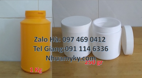 Hũ 50gram đựng phân bón, hũ 50gra đựng thuốc thú y hũ 100gr, hỹ ly thái 200gr hũ 250 gram đựng thự