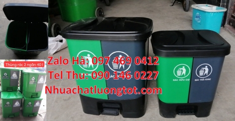 Thùng rác 2 ngăn nắp lật, Thùng rác 3 ngăn bập bênh, thùng rác chống cháy, Thùng đựng rác 3 ngăn com