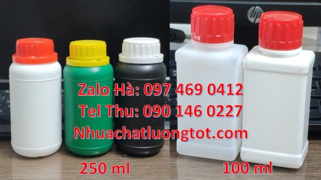 Chai 30ml đựng thuốc sâu, chai 30 ml đựng mẫu thử Chai 250 ml đựng thuốc sâu chai 250 ml đựng mẫu