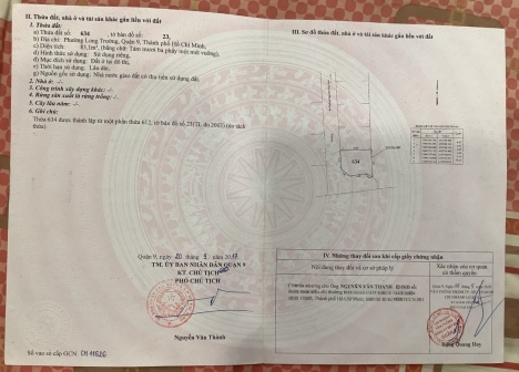 Bán đất( 8x10 m)- hẻm1147 Nguyễn DuyTrinh-Q,9