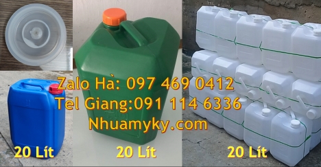 can nhựa giá rẻ hcm, can dẹp 30 đựng nông dược, Can 30l vuông xanh, can 25l xanh, Can 10L đựng hóa c