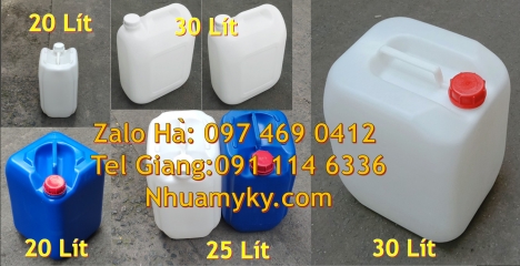 can nhựa giá rẻ hcm, can dẹp 30 đựng nông dược, Can 30l vuông xanh, can 25l xanh, Can 10L đựng hóa c