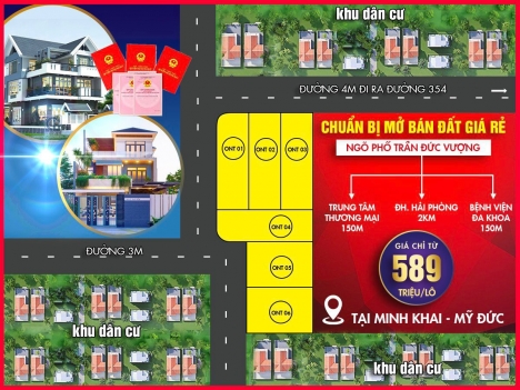 Chính chủ bán 3ô đất tại Minh Khai Mỹ Đức An Lão