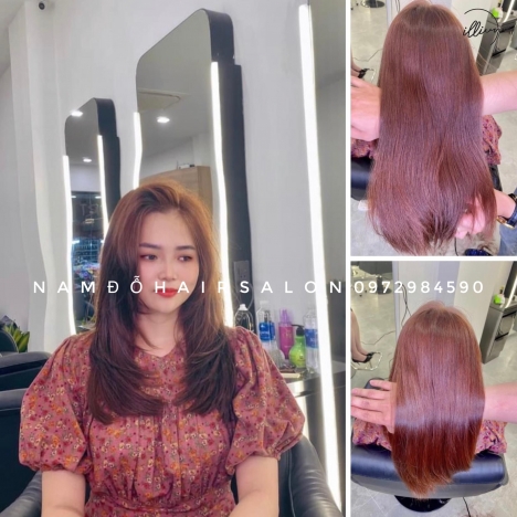 Làm Màu Đỏ Tím,Địa Chỉ Nhuộm Tóc Uy Tín Giá Rẻ Hoài Đức - Nam Đỗ Hair Salon