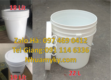 xô nhựa 5l quai sắt, thùng nhựa 3.8 lít, Xô nhựa giá rẻ thùng nhựa, vỏ thùng đựng sơn nước Vỏ thù