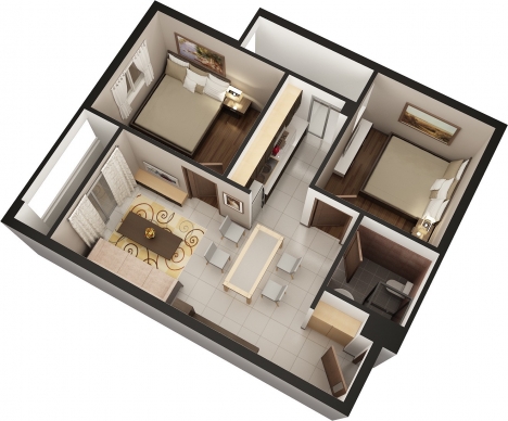 Bán căn hộ 2PN giá rẻ nhất khu vực Bình Chánh HQC Plaza, chỉ 1.035 ty bao thuế phí