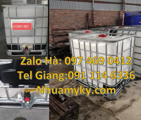 Thùng ibc 1000l có khung thép Tank IBC đựng thực phẩm Thùng nhựa ibc 1000 Lít đựng hóa chất, Tank