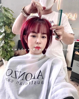 Làm Màu Tím Đỏ, Địa Chỉ Nhuộm Tóc Uy Tín Giá Rẻ Hoài Đức- Nam Đỗ Hair Salon