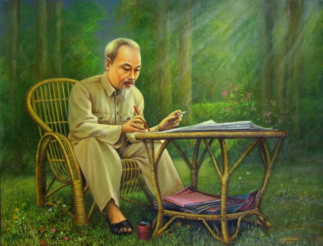 6 mẫu tranh Bác Hồ không thể bỏ qua, Tranh ảnh Bác Hồ, Tranh sơn dầu Bác Hồ đẹp nhất​