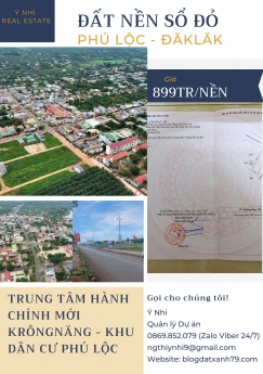 ĐẦU TIÊN VÀ DUY NHẤT TẠI TRUNG TÂM HÀNH CHÍNH MỚI HUYỆN KRONGNANG - SIÊU PHẨM ĐẤT NỀN PHÚ LỘC SẮP RA