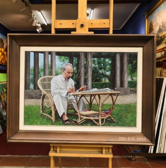 6 mẫu tranh Bác Hồ không thể bỏ qua, Tranh ảnh Bác Hồ, Tranh sơn dầu Bác Hồ đẹp nhất​