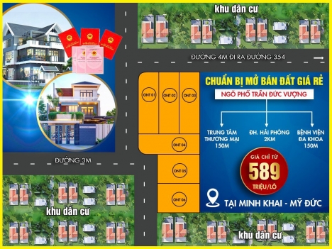 Đất nền chính chủ nằm trong khu dân cư đông đúc tại Mỹ Đức An Lão Hải Phòng