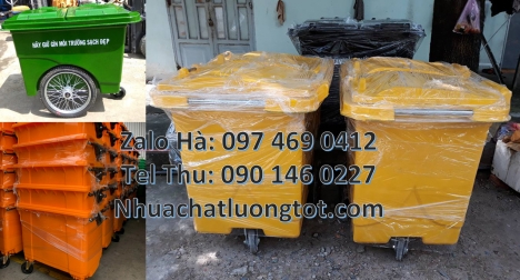 Xe rác nhựa hdpe, Xe rác 660 lít hdpe Xe gom rác công nghiệp Xe thu gom rác 660l 1000l 3 bánh hơi,