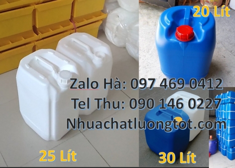 can 20l giá rẻ, can 25l trắng, can 20 lít đựng axit, can nhựa 25 lít đựng dầu thực vật giá rẻ, can n