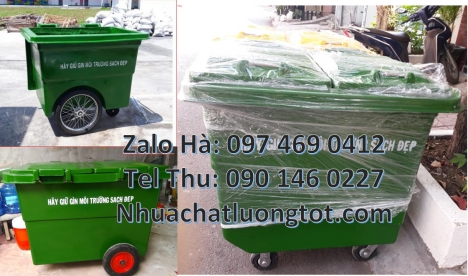 Xe rác nhựa hdpe, Xe rác 660 lít hdpe Xe gom rác công nghiệp Xe thu gom rác 660l 1000l 3 bánh hơi,