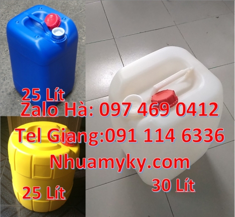 Can nhựa 30 lít đựng phân bón, can 20l giá rẻ can 25l trắng, can 20 lít đựng axit can nhựa 25 lít