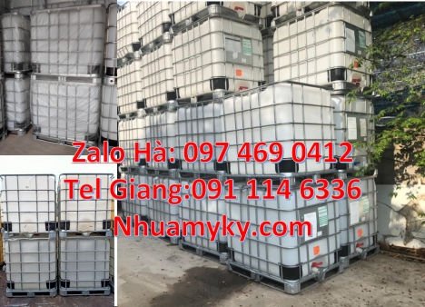Thùng nhựa ibc 1000 Lít đựng hóa chất Tank 1000L đựng chất phụ gia thực phẩm bồn nhựa 1000l đựng a