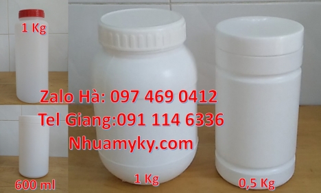 hũ 250 gram đựng hạt điều, hũ 100 g đựng thuốc trừ sâu, Nơi bán hũ nhựa 50gr 100gr 200gr 250gr Hũ nh