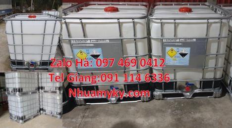 Thùng nhựa ibc 1000 Lít đựng hóa chất Tank 1000L đựng chất phụ gia thực phẩm bồn nhựa 1000l đựng a