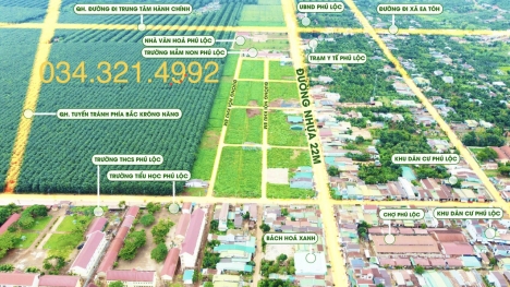 Bán đất nền sổ đỏ trung tâm xã Phú Lộc - Krong Năng - Đak Lak