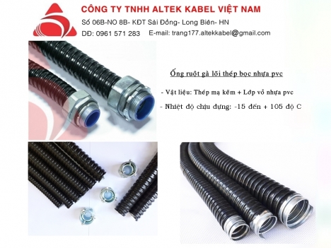 Ống kẽm đàn hồi thép bọc nhựa luồn dây cáp