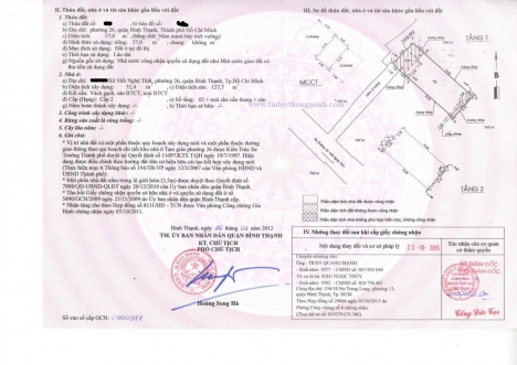 Bán Gấp Nhà Hẻm Xô Viết Nghệ Tĩnh 3 Tâng 7.7 tỷ