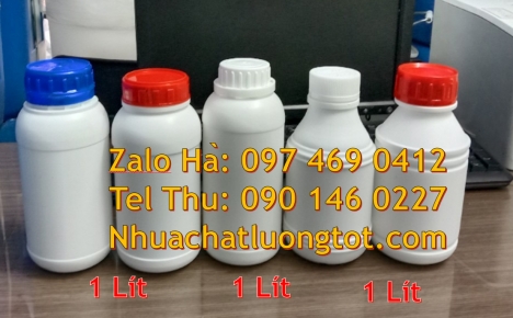 Chai nhựa, chai đựng hóa chất, chai 1l đựng axit, chai 1l quay, chai 1l miệng rộng, chai 0.5l cao cấ