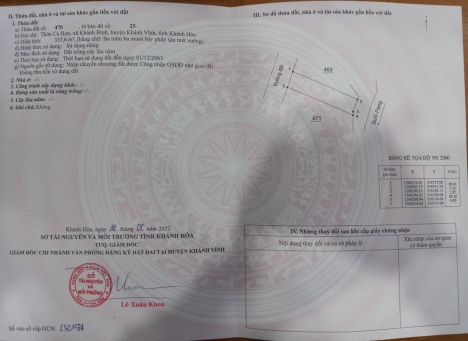 Bán Lô Đất Thôn Cà Hon Xã Khánh Bình Khánh Vĩnh Khanh Hòa Quy hoạch Full THổ