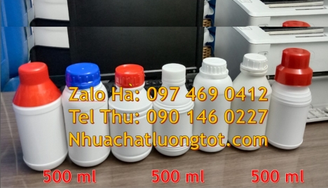 Chai nhựa, chai đựng hóa chất, chai 1l đựng axit, chai 1l quay, chai 1l miệng rộng, chai 0.5l cao cấ