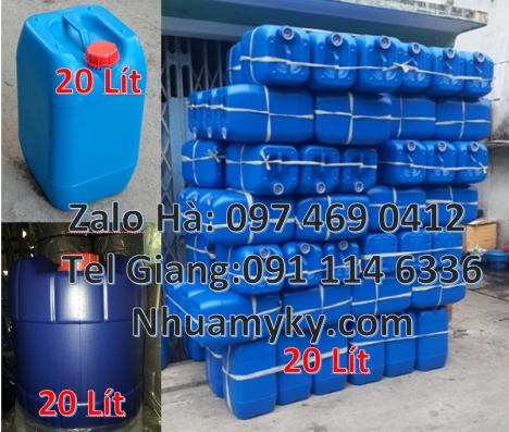 can vuông 30 lít hdpe đựng hóa chất, can nhựa dày 25 lít đựng axit, can 20 lít đựng thuốc bảo vệ thự